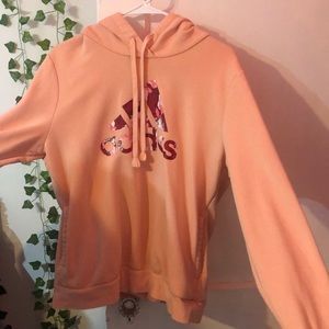 coral adidas hoodie fits sizes m-l